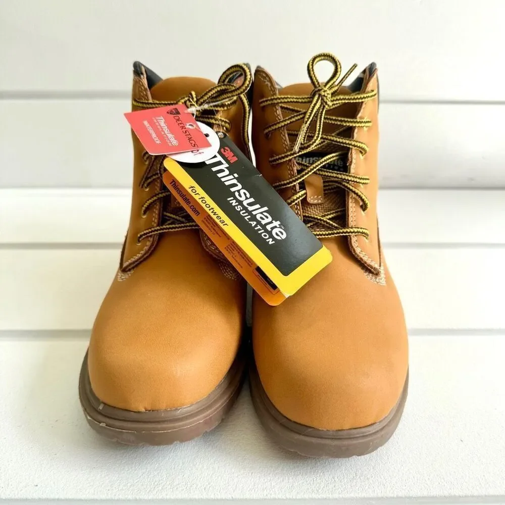 Deer Stags Kids' Mak2 Waterproof Work Boot In Wheat Size 4 Big Kid New With Tags